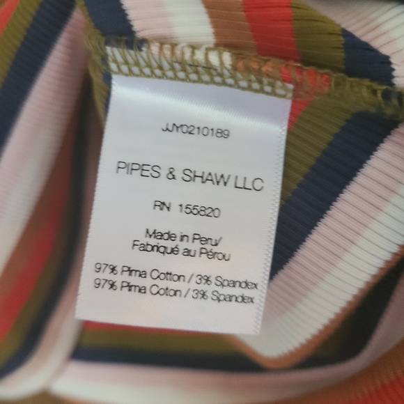 Veronica Beard Jeans Striped Puff Shoulder Top in Size XS - Picture 8 of 9